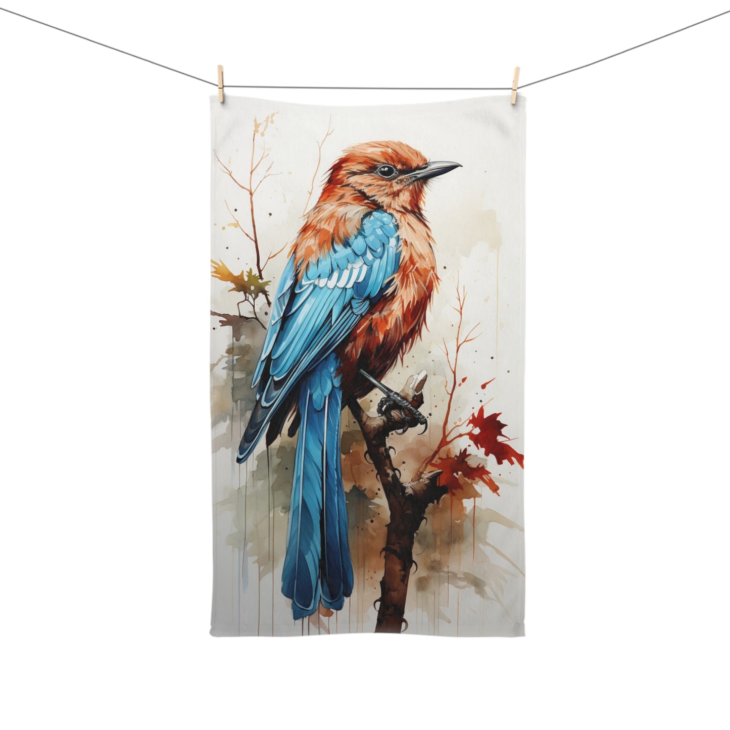 Artistic Bird Hand Towel | Nature Decor, Kitchen Accessories, Eco-Friendly Gift, Bath Towel, Animal Lovers