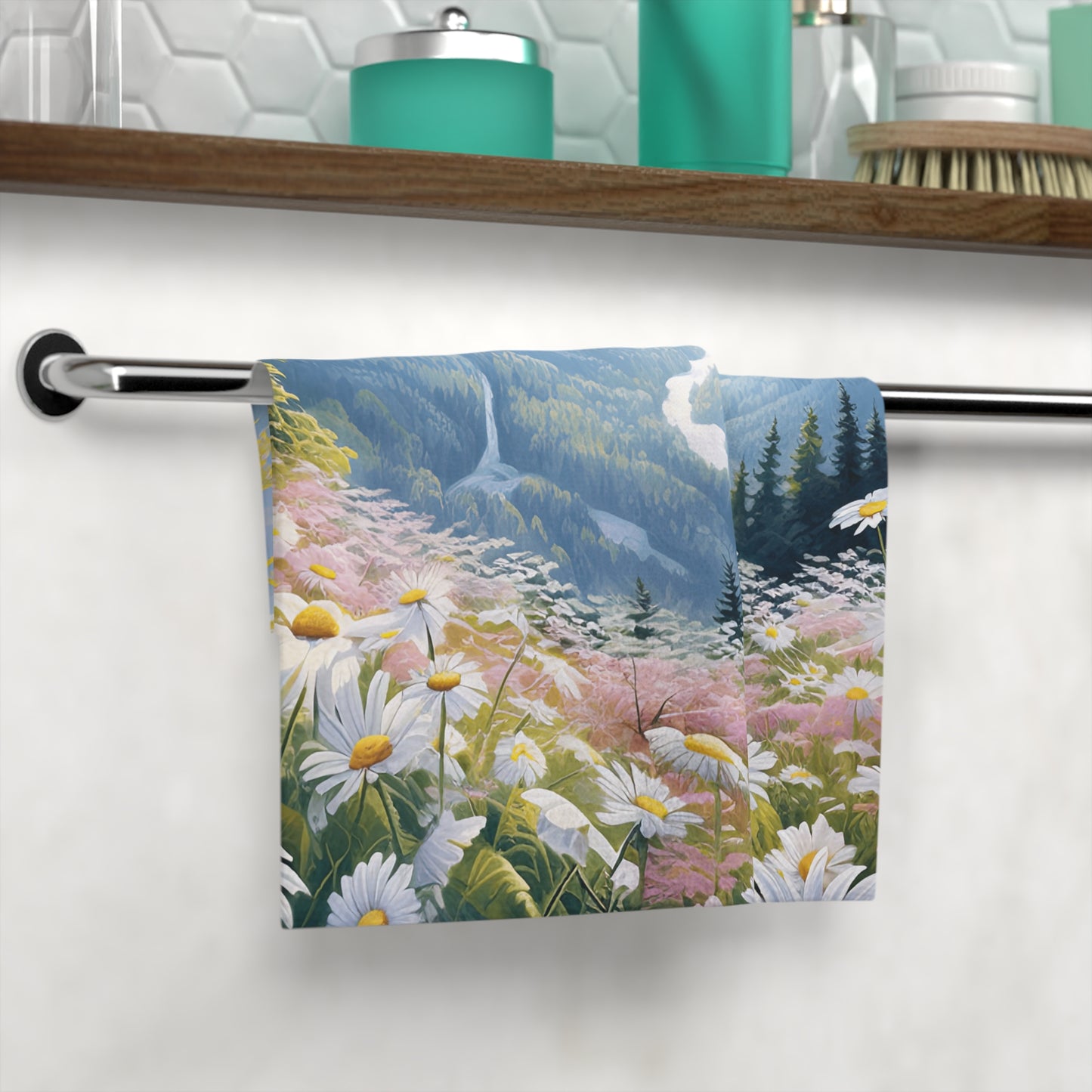 Nature-Inspired Face Towel, Floral Design, Eco-Friendly Gift, Spa Towel, Home Decor, Summer Vibes
