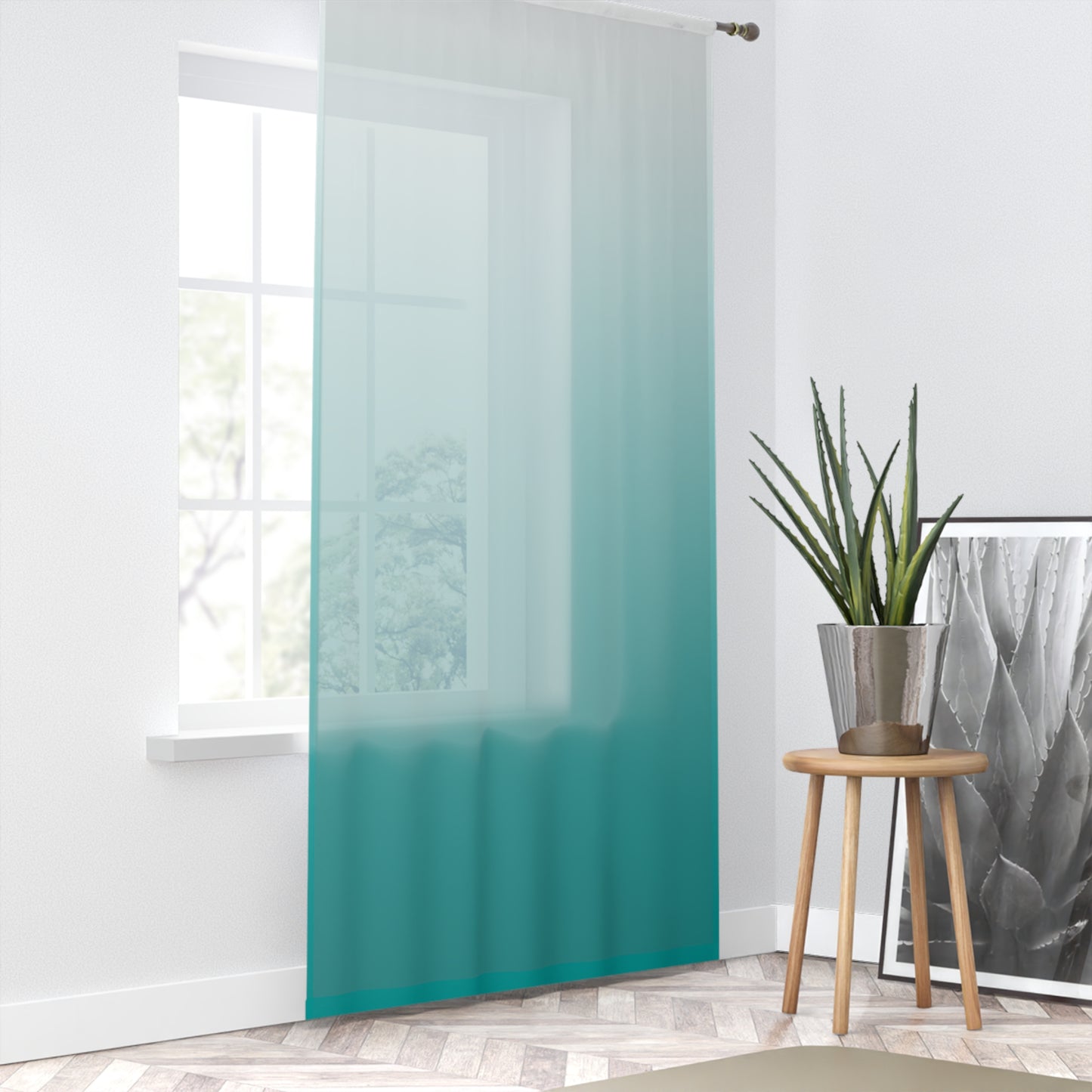 Ombre Window Curtain, Stylish Home Decor, Sheer Drapes, Living Room, Bedroom, Modern Design, Elegant Look