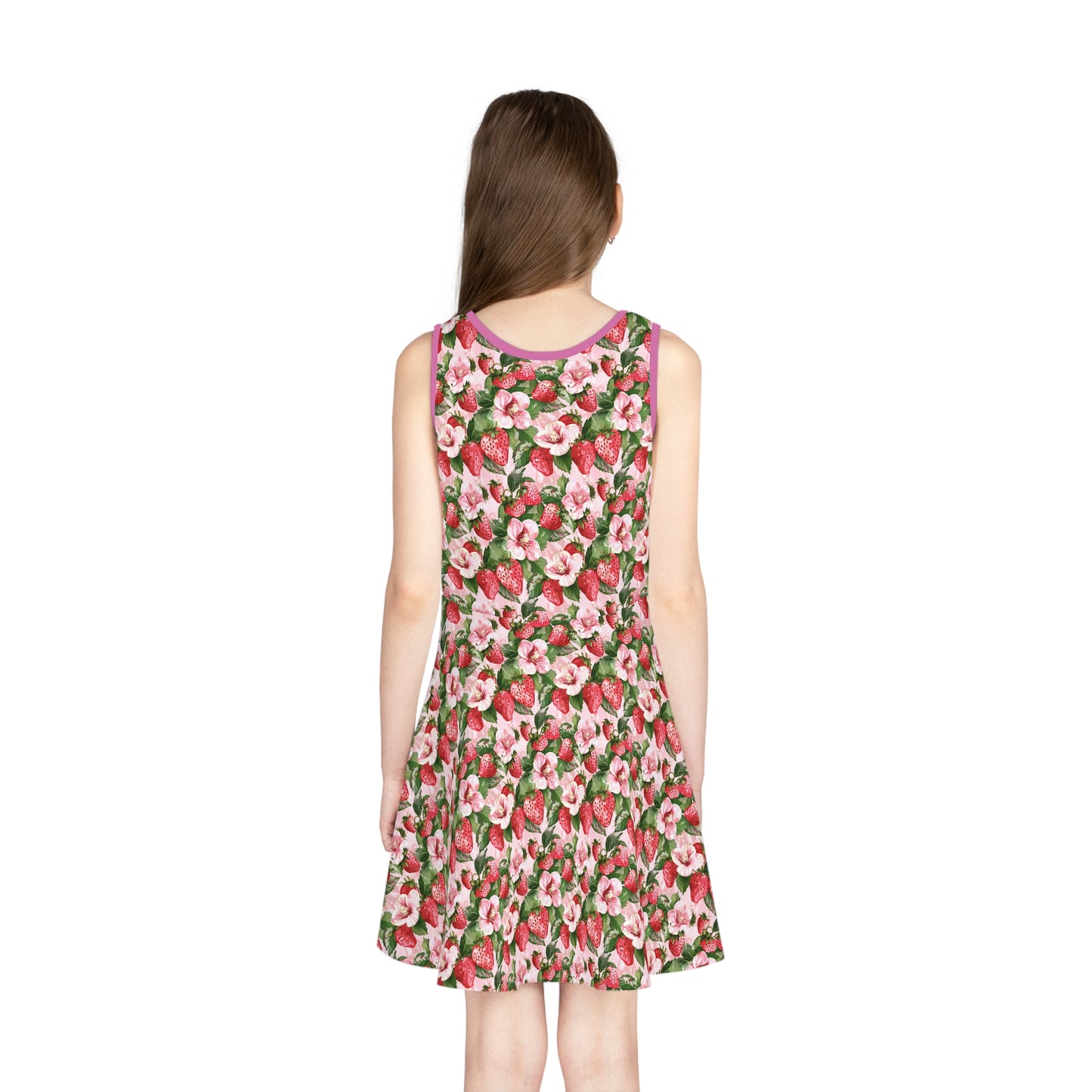 Girls' Floral Sundress for Summer, Perfect for Parties, Birthdays, Everyday Wear, Flowers AOP Dress, Kids Spring Apparel
