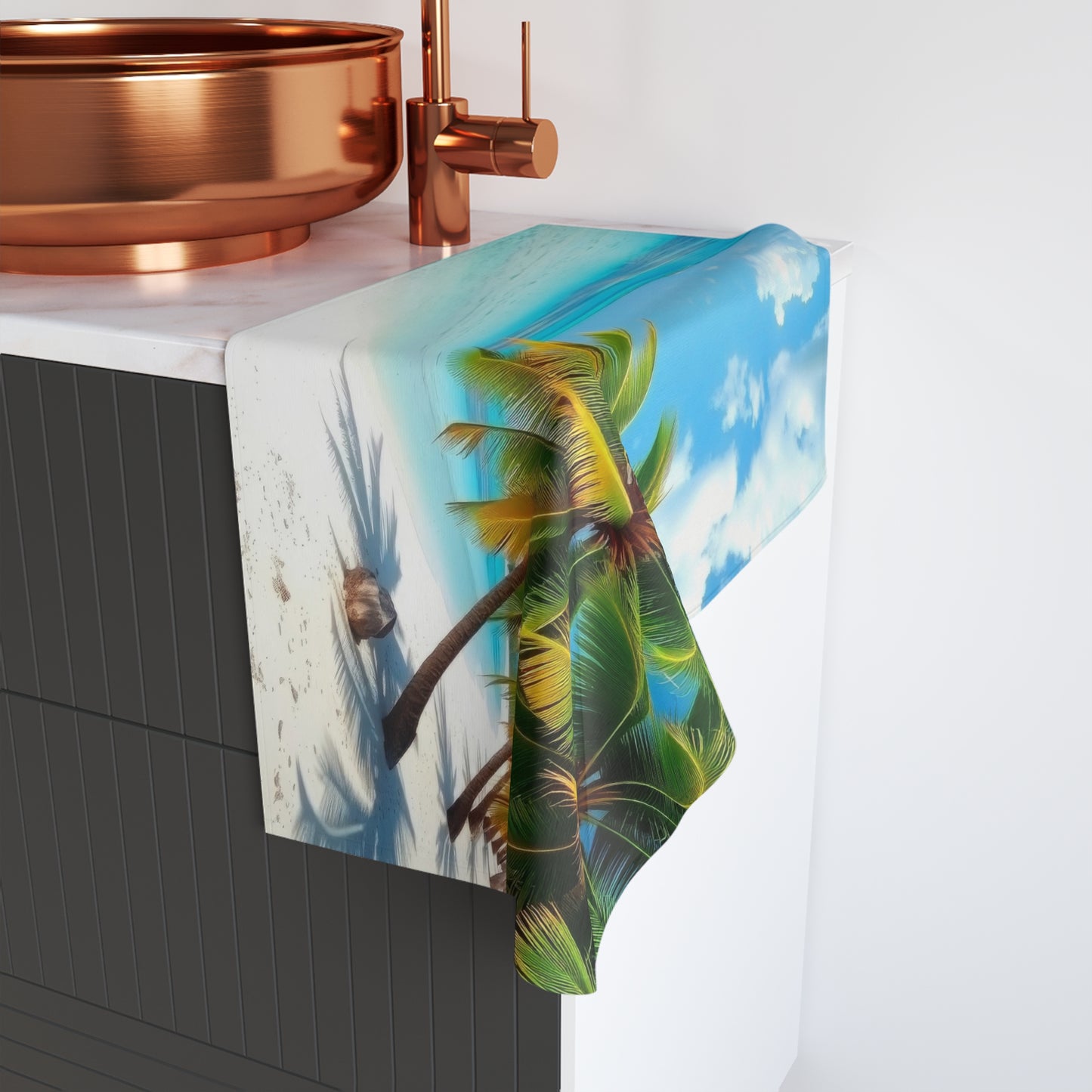 Tropical Paradise Hand Towel, Beach Vibes, Summer Decor, Gift, Bathroom Accessory, Poolside Essentials, Vacation Home