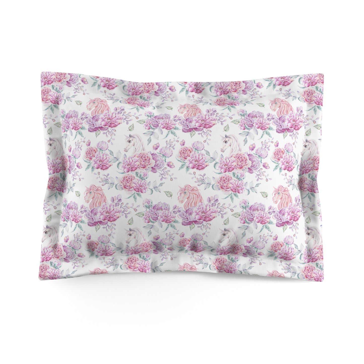 Floral Microfiber Pillow Sham, Cozy Bedroom Décor, Soft Bedding Gift, Elegant Home Accessory, Mother's Day, Wedding