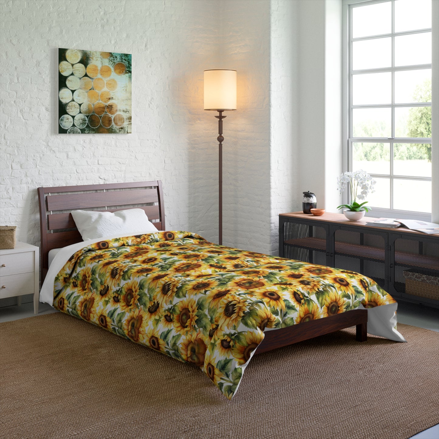 Sunflower Comforter: Brighten Your Bedroom, Cozy Bedding, Floral Home Decor, Gift for Garden Lovers, Spring & Summer Bedding