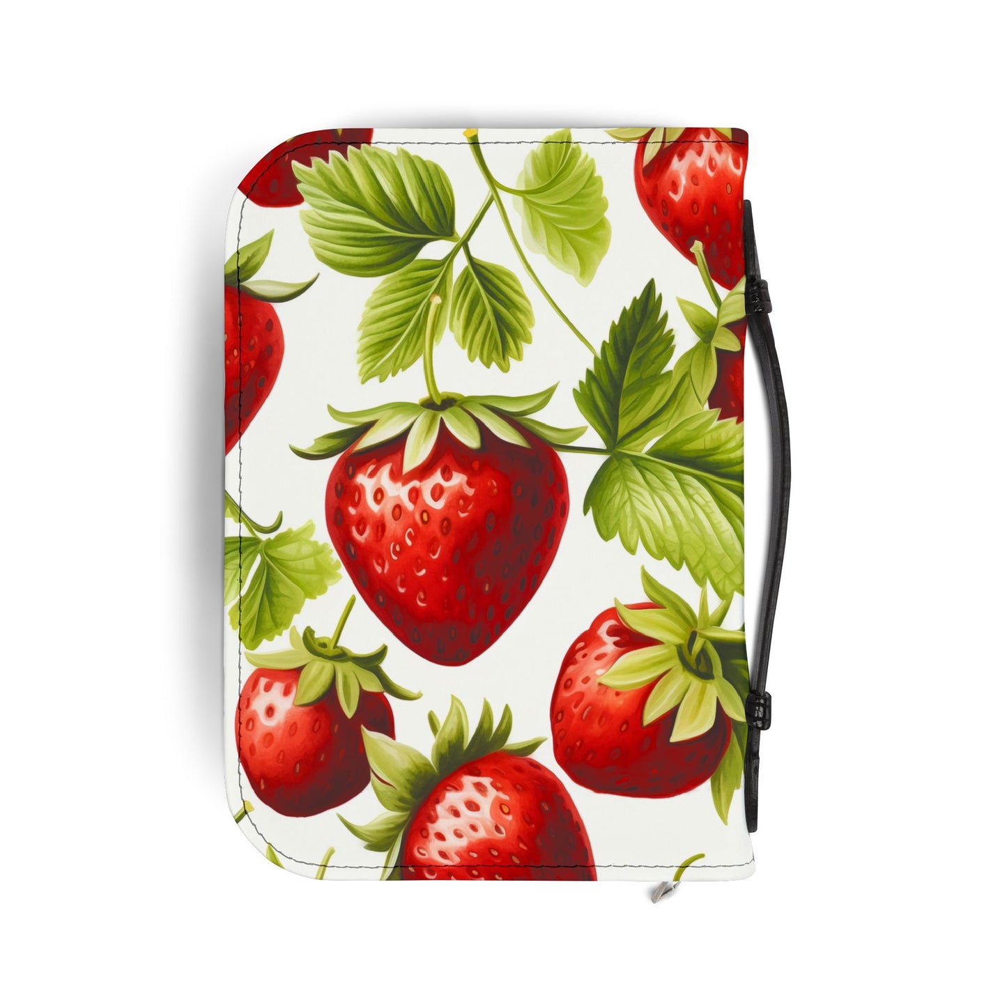 Strawberry Bible Cover, Floral Christian Accessory, Gift for Worship, Religious Journal Case, Church Essentials, Devotional Keeper