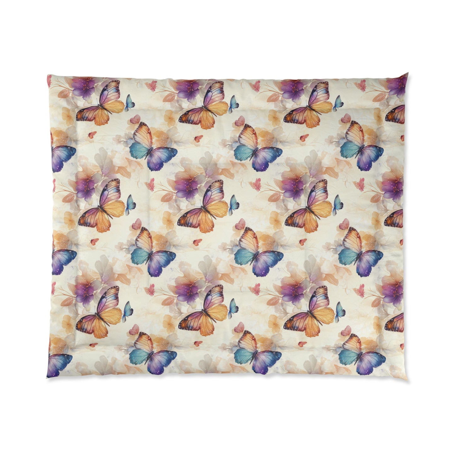 Butterfly Dreams Comforter, Cozy Home Decor, Bohemian Bedroom Accent, Gift for Nature Lovers, Spring or Summer Bedding