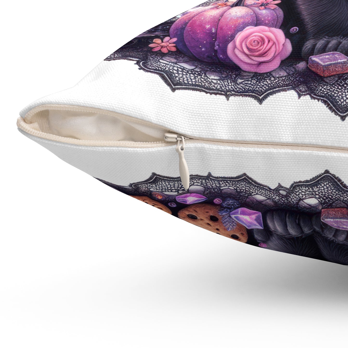 Whimsical Halloween Cat Pillow, Cozy Home Decor, Throw Pillow for Cat Lovers, Spooky Decor, Unique Gift for Halloween
