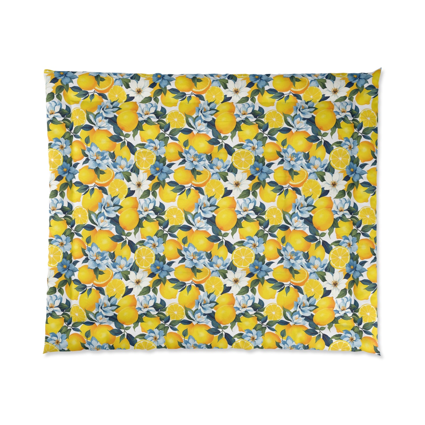Lemon Blossom Comforter - Bright Citrus Bedding Set for Modern Bedrooms, Cozy Home Decor, Summer Vibes, Gift Idea