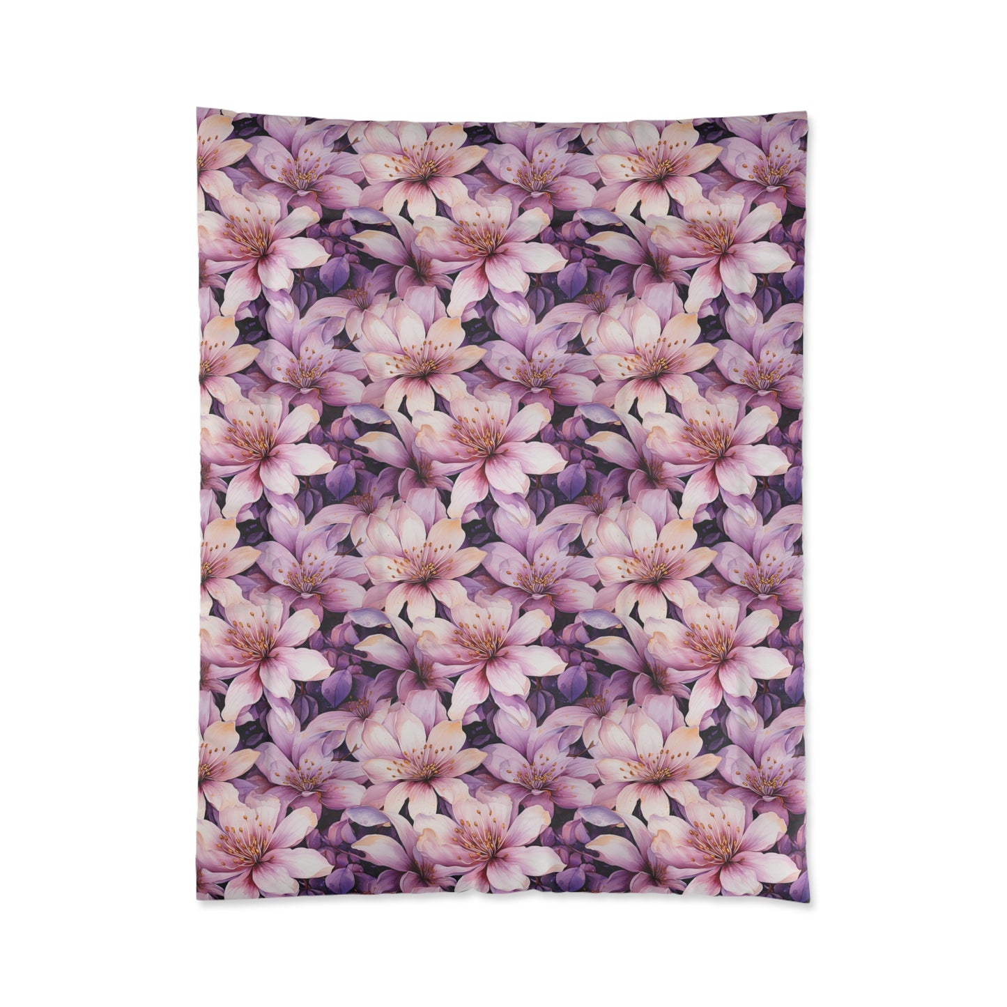 Floral Comforter - Cozy Blanket for Home Decor, Bedspread, Gift for Her, Spring Floral Bedding, Lightweight Quilt