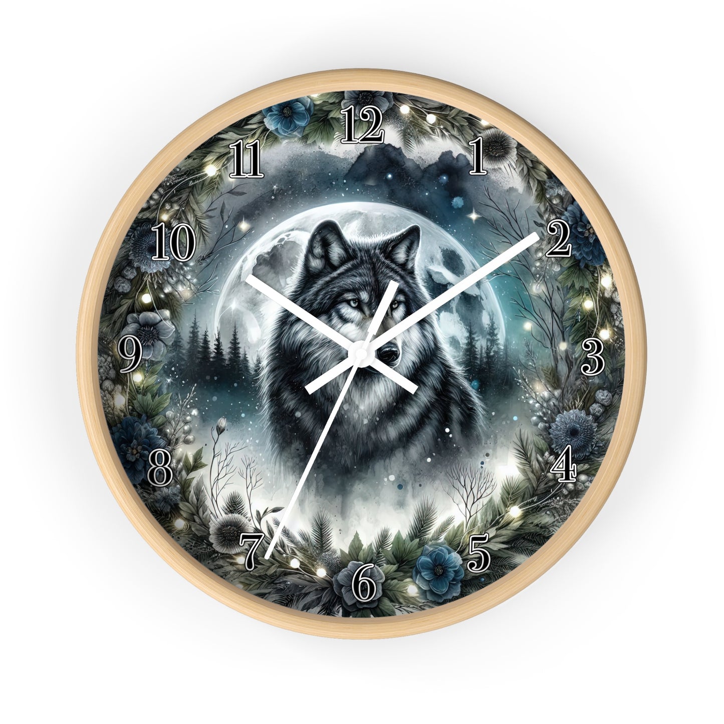 Mystical Wolf Wall Clock | Nature Decor, Home Decor, Gift for Animal Lovers, Forest Theme Clock, Unique Wall Art