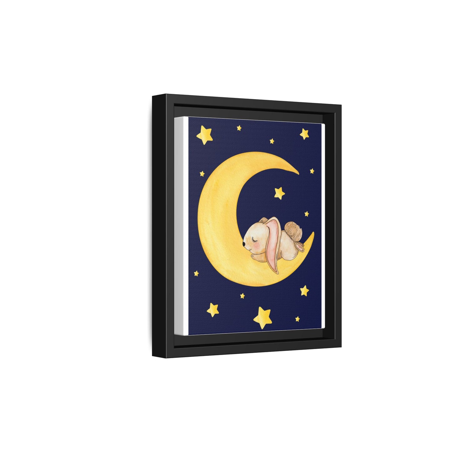 Whimsical Framed Artwork, Cute Bunny Moon Decor, Nursery Wall Art, Kid's Room Accent, Baby Shower Gift, Cozy Home Decor