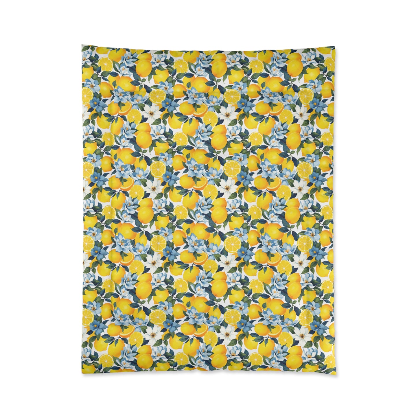 Lemon Blossom Comforter - Bright Citrus Bedding Set for Modern Bedrooms, Cozy Home Decor, Summer Vibes, Gift Idea