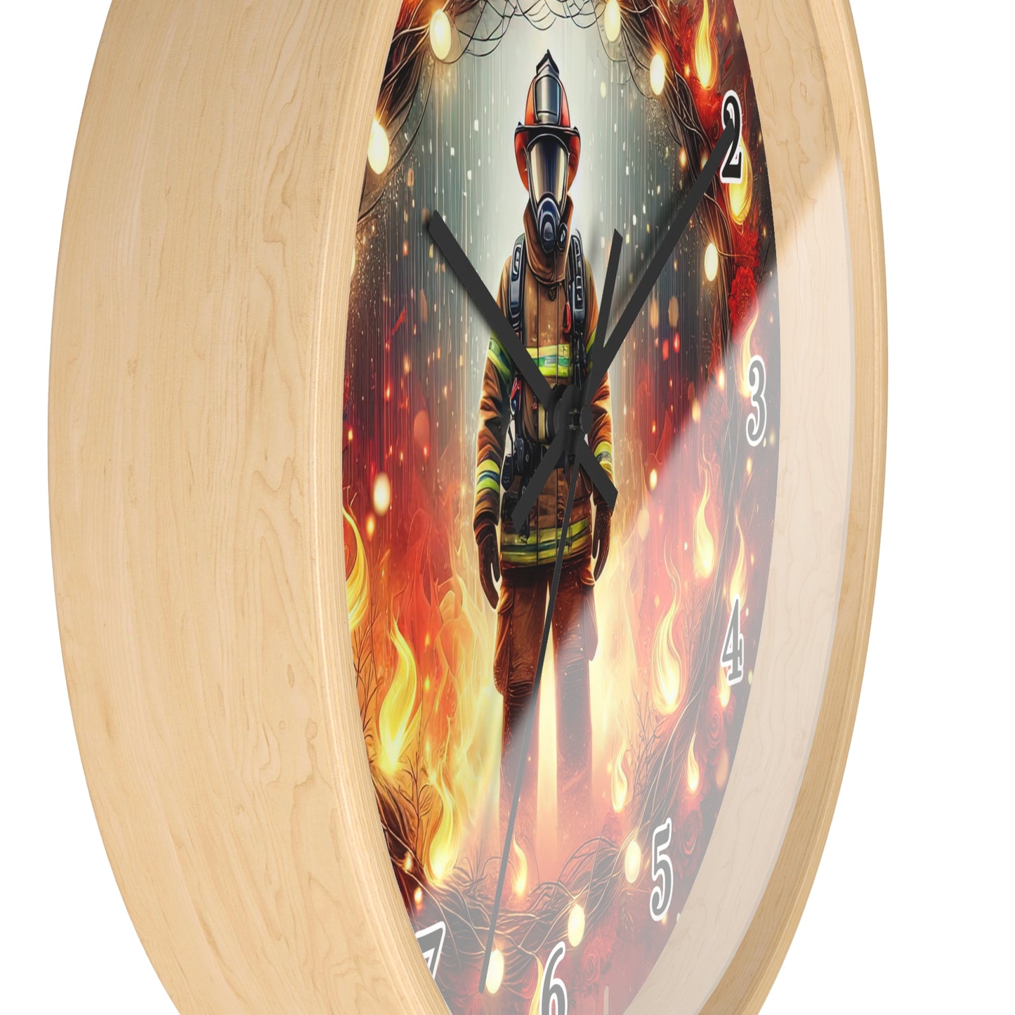 Firefighter Wall Clock - Heroic Decor for Firefighters, Unique Gift, Home Office, Firehouse Wall Art, Motivational Timepiece