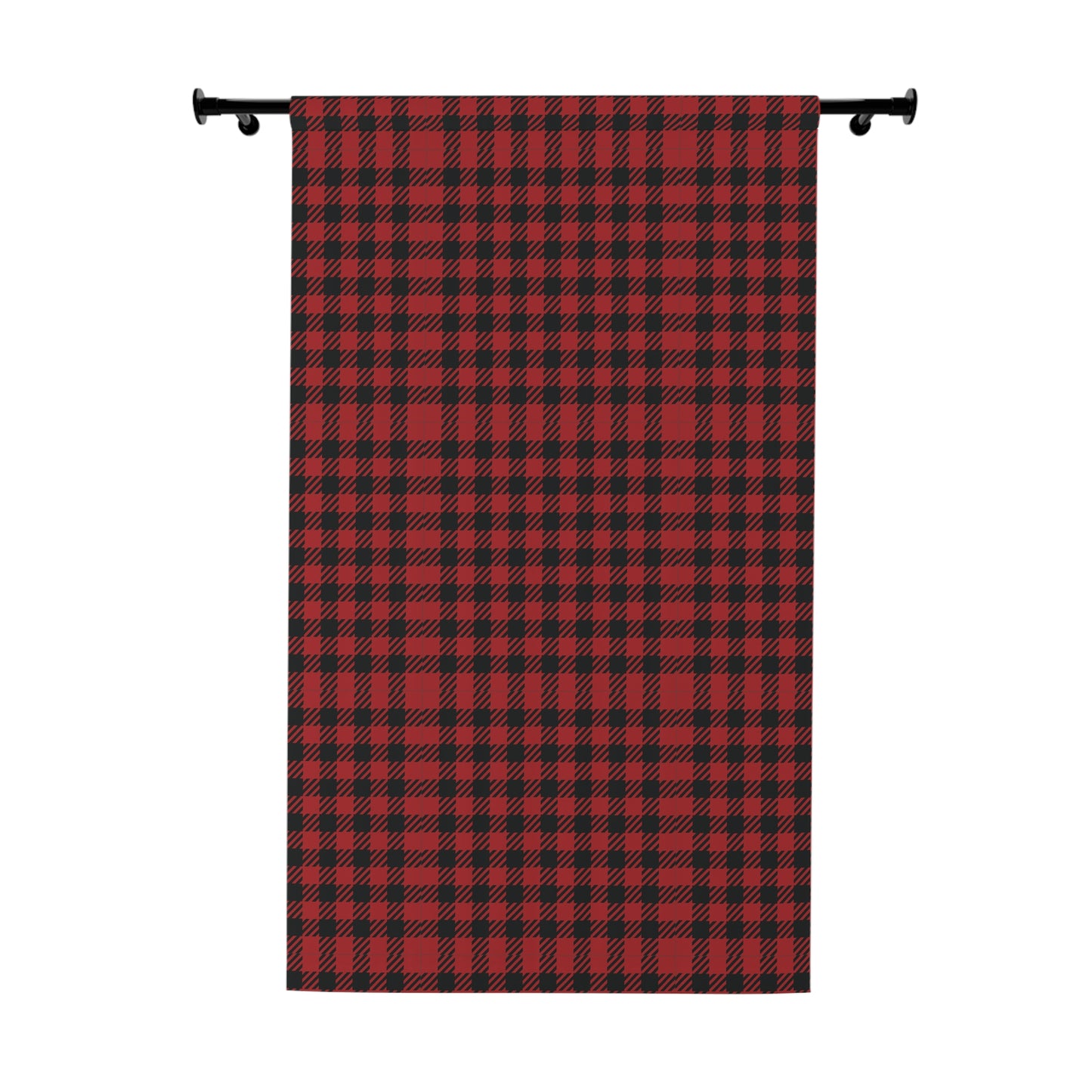 Cozy Red Plaid Window Curtains, Rustic Home Decor, Country Style Drapes, Christmas Gift, Cabin Lodge Accents