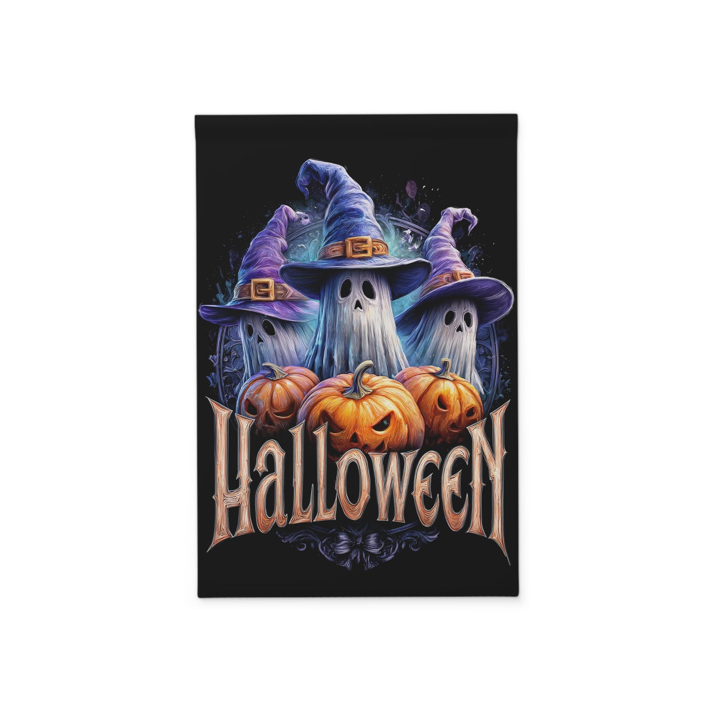 Halloween Garden Flag, Outdoor Decor, Fall Yard Decoration, Spooky Home Accent, Pumpkin Ghost Banner