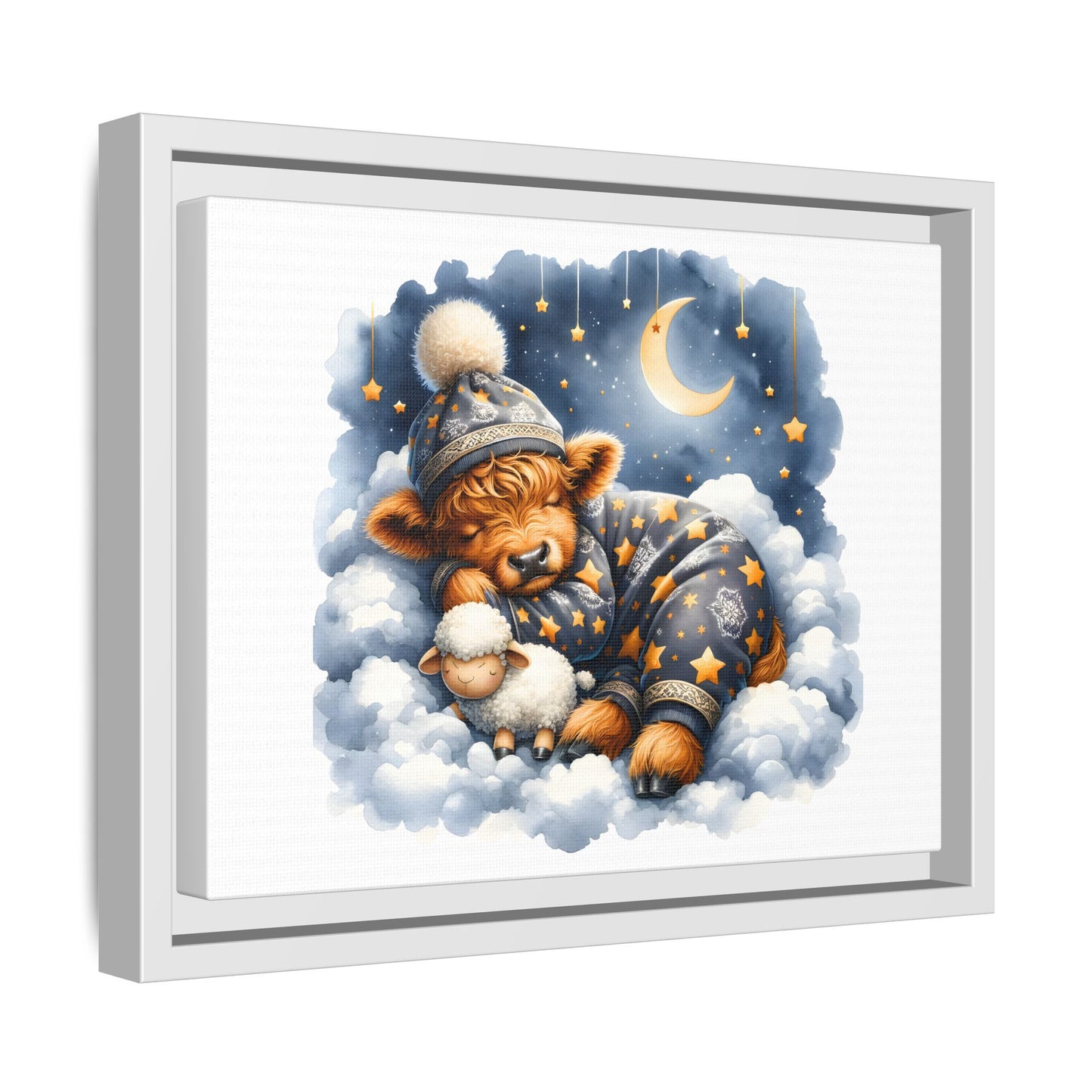 Sleepy Bear Canvas Art Print, Nursery Decor, Baby Shower Gift, Kids Room Wall Art, Cozy Home Decor