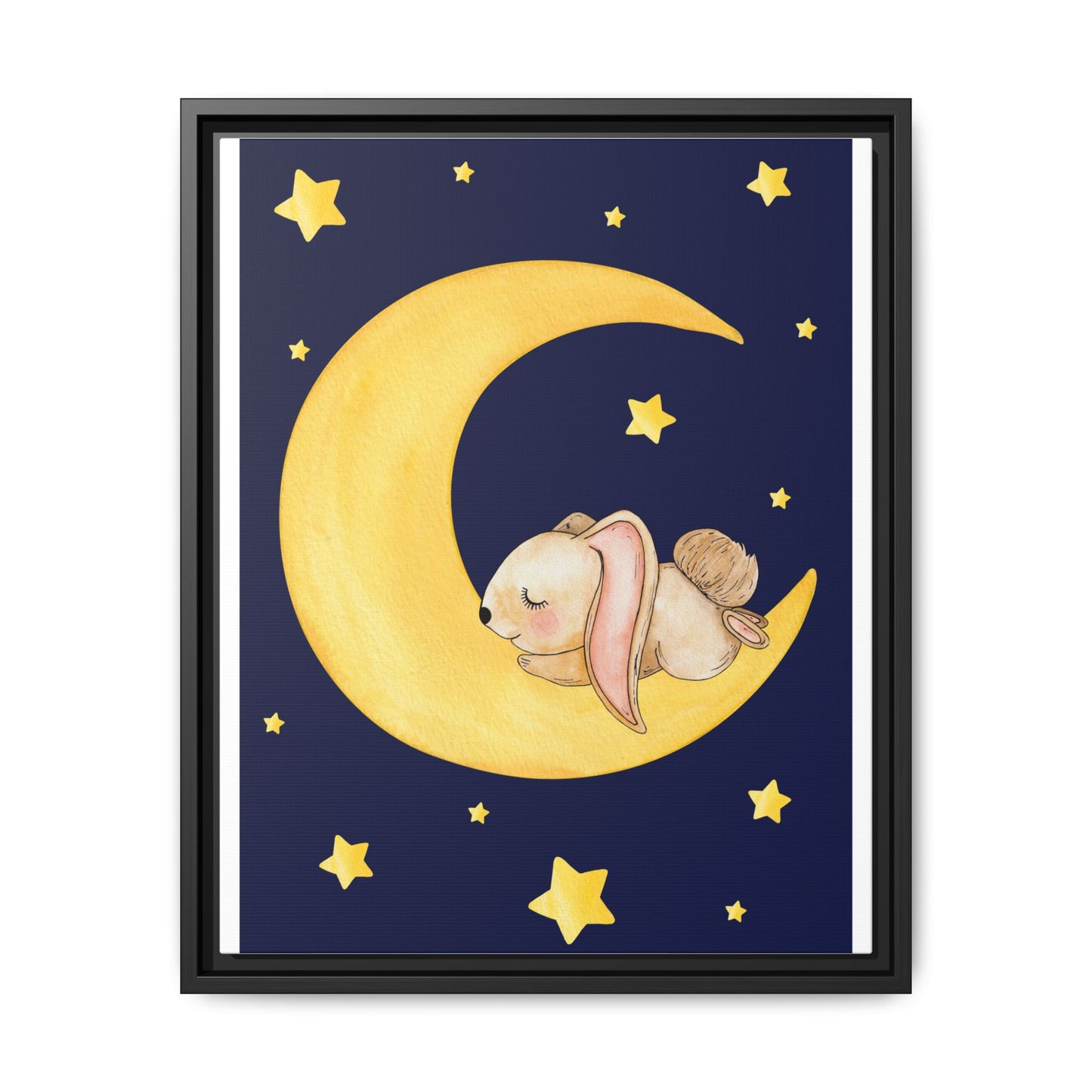 Whimsical Framed Artwork, Cute Bunny Moon Decor, Nursery Wall Art, Kid's Room Accent, Baby Shower Gift, Cozy Home Decor