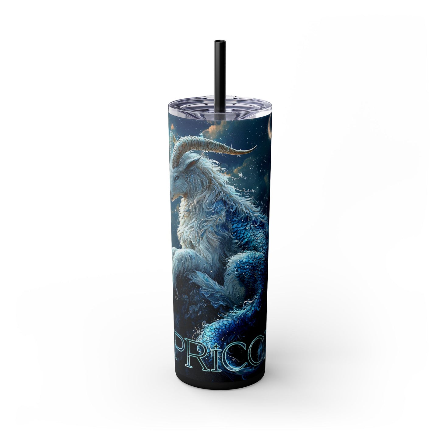 Capricorn Tumbler with Straw | 20oz Fantasy Drinkware, Magical Gift, Personalized Travel Cup, Unicorn Lover, Birthday Present