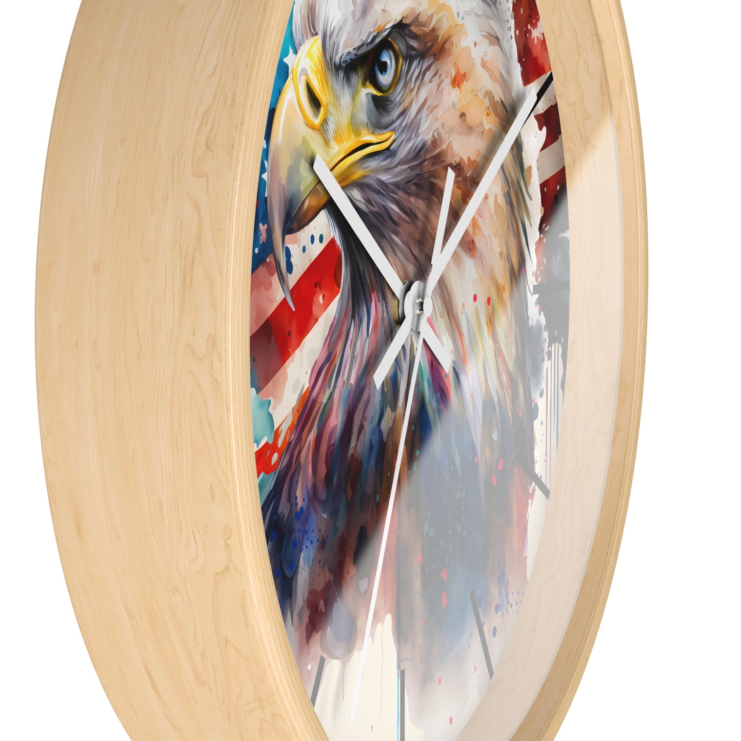 Patriotic Eagle Wall Clock, American Flag Decor, Rustic Home Accent, Independence Day Gift, Eagle Art Decoration
