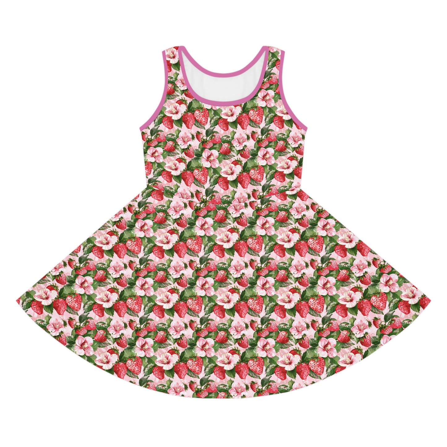 Girls' Floral Sundress for Summer, Perfect for Parties, Birthdays, Everyday Wear, Flowers AOP Dress, Kids Spring Apparel