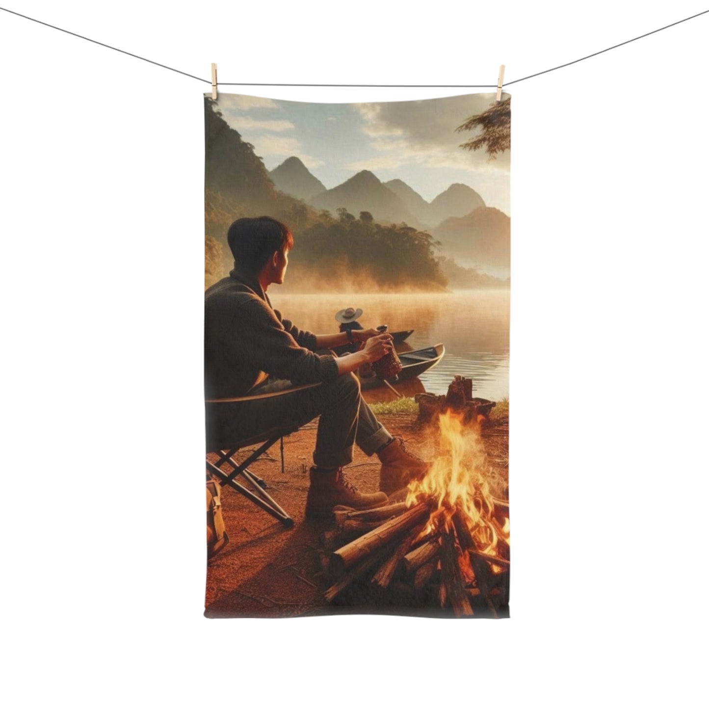 Nature-Inspired Hand Towel for Camping Enthusiasts, Cozy Decor, Gift for Outdoors Lovers, Camping Kitchen Towel, Travel Essential