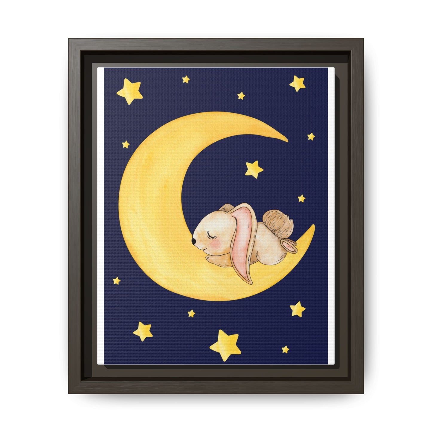 Whimsical Framed Artwork, Cute Bunny Moon Decor, Nursery Wall Art, Kid's Room Accent, Baby Shower Gift, Cozy Home Decor