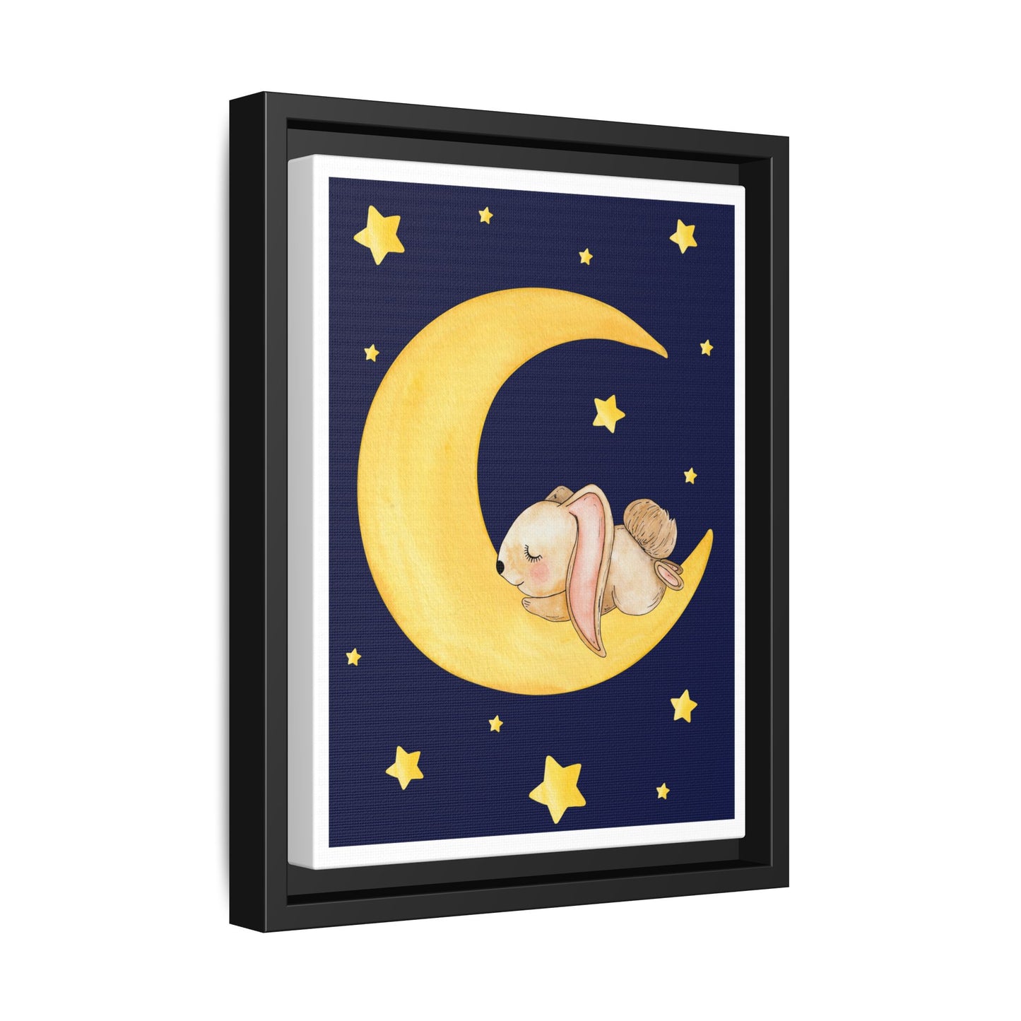 Whimsical Framed Artwork, Cute Bunny Moon Decor, Nursery Wall Art, Kid's Room Accent, Baby Shower Gift, Cozy Home Decor