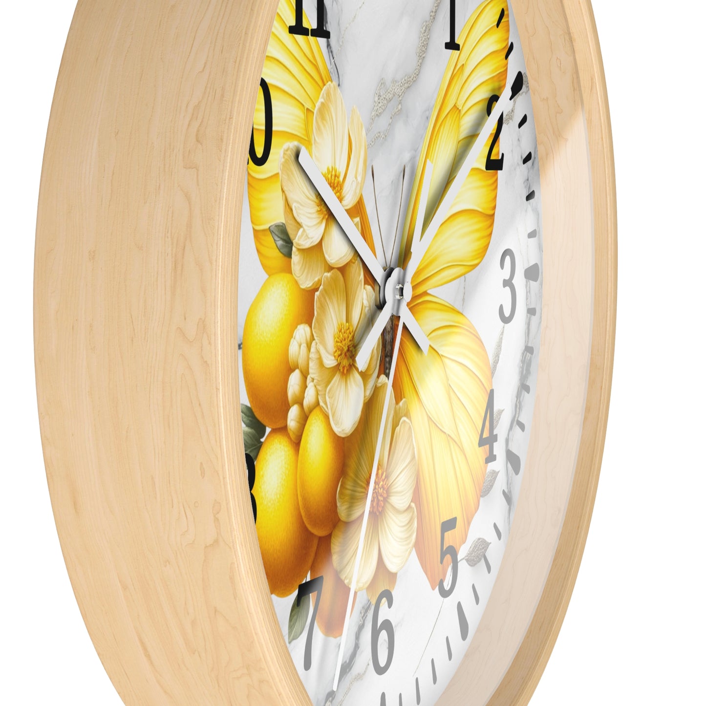 Elegant Yellow Butterfly Wall Clock, Home Decor, Modern Timepiece, Gift for Her, Spring Decoration, Unique Wall Art