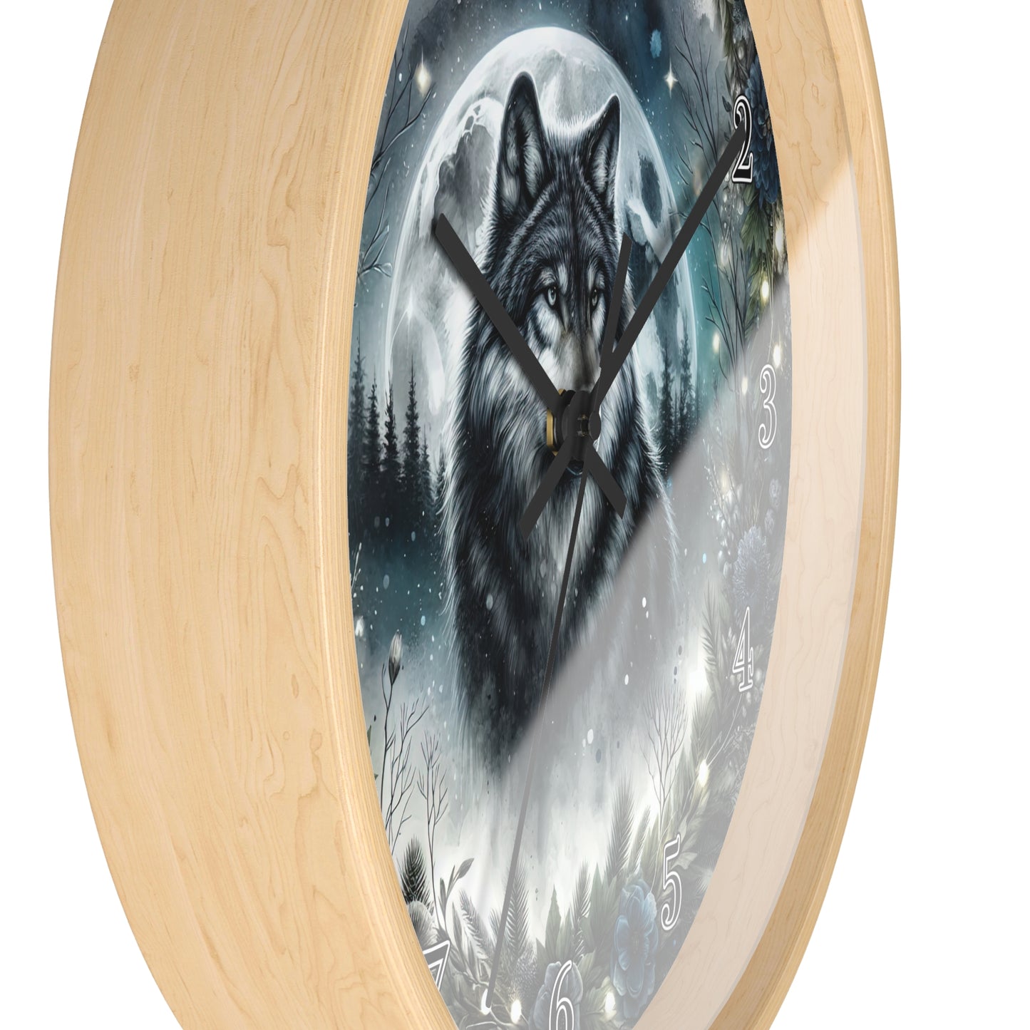 Mystical Wolf Wall Clock | Nature Decor, Home Decor, Gift for Animal Lovers, Forest Theme Clock, Unique Wall Art
