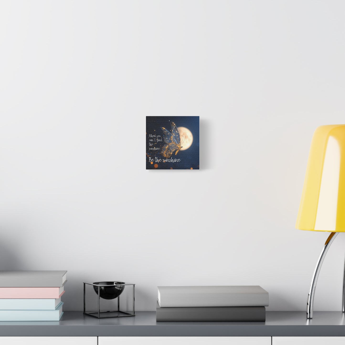 Inspirational Wall Art Canvas Print, Be the Sunshine Butterfly Decor, Motivational Home Decor, Gift for Friends, Positive Vibes