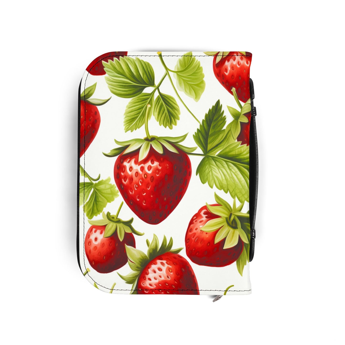Strawberry Bible Cover, Floral Christian Accessory, Gift for Worship, Religious Journal Case, Church Essentials, Devotional Keeper
