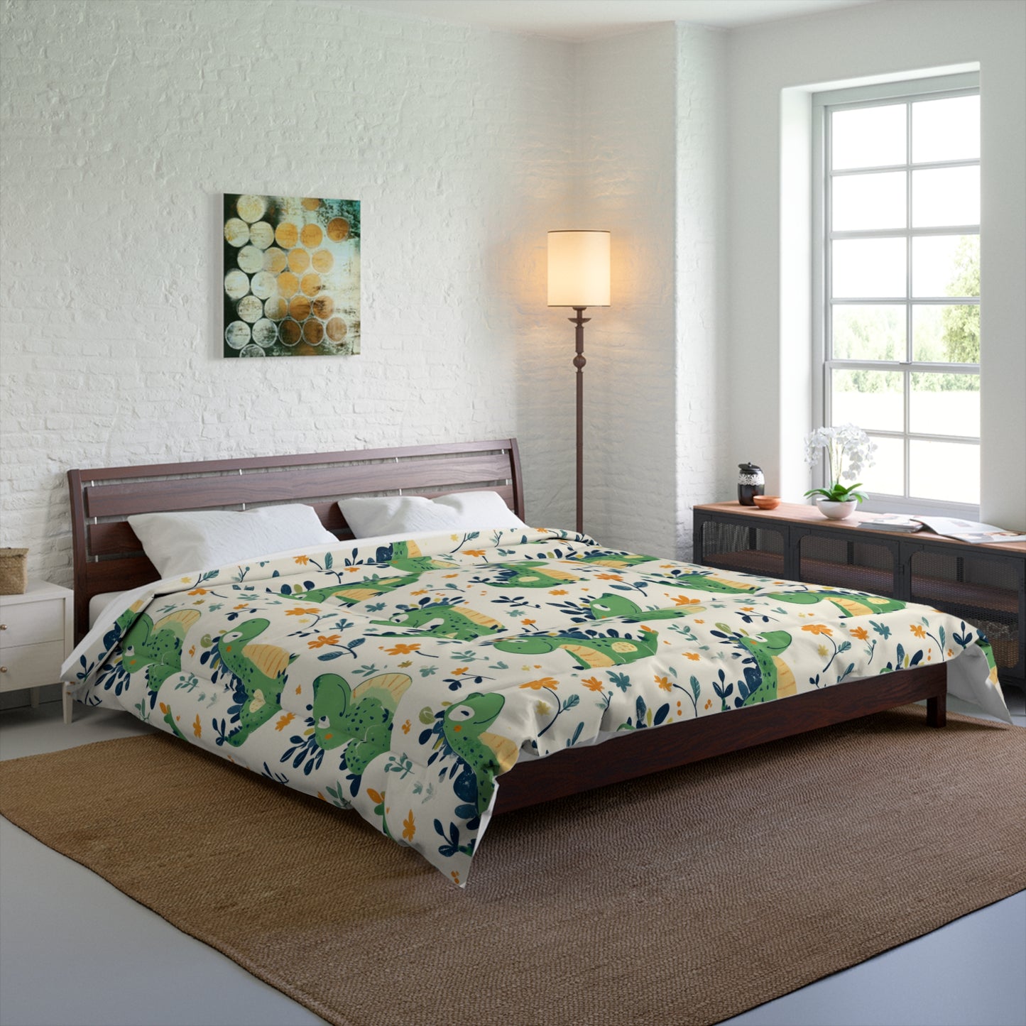Dinosaur-Themed Comforter for Kids, Cute Kids Bedding, Fun Bedroom Decor, Gift for Baby Showers, Nursery Essentials