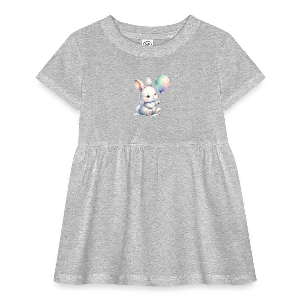 Balloon Bunny Infant Baby Rib Dress - heather grey