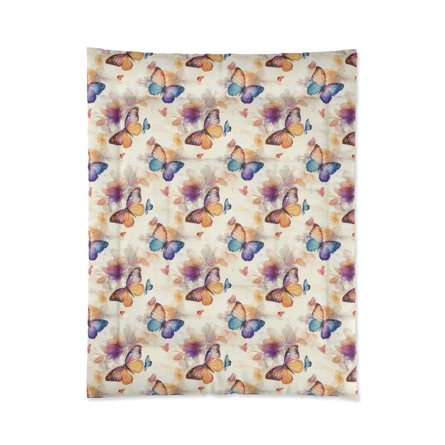 Butterfly Dreams Comforter, Cozy Home Decor, Bohemian Bedroom Accent, Gift for Nature Lovers, Spring or Summer Bedding