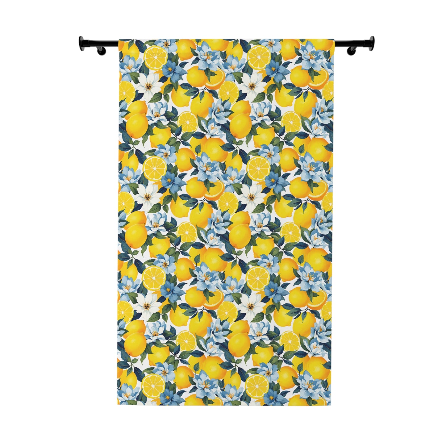 Lemon Blossom Window Curtains | Bright Floral Home Decor, Kitchen & Living Room Accessory, Summer Vibes, Gift Idea