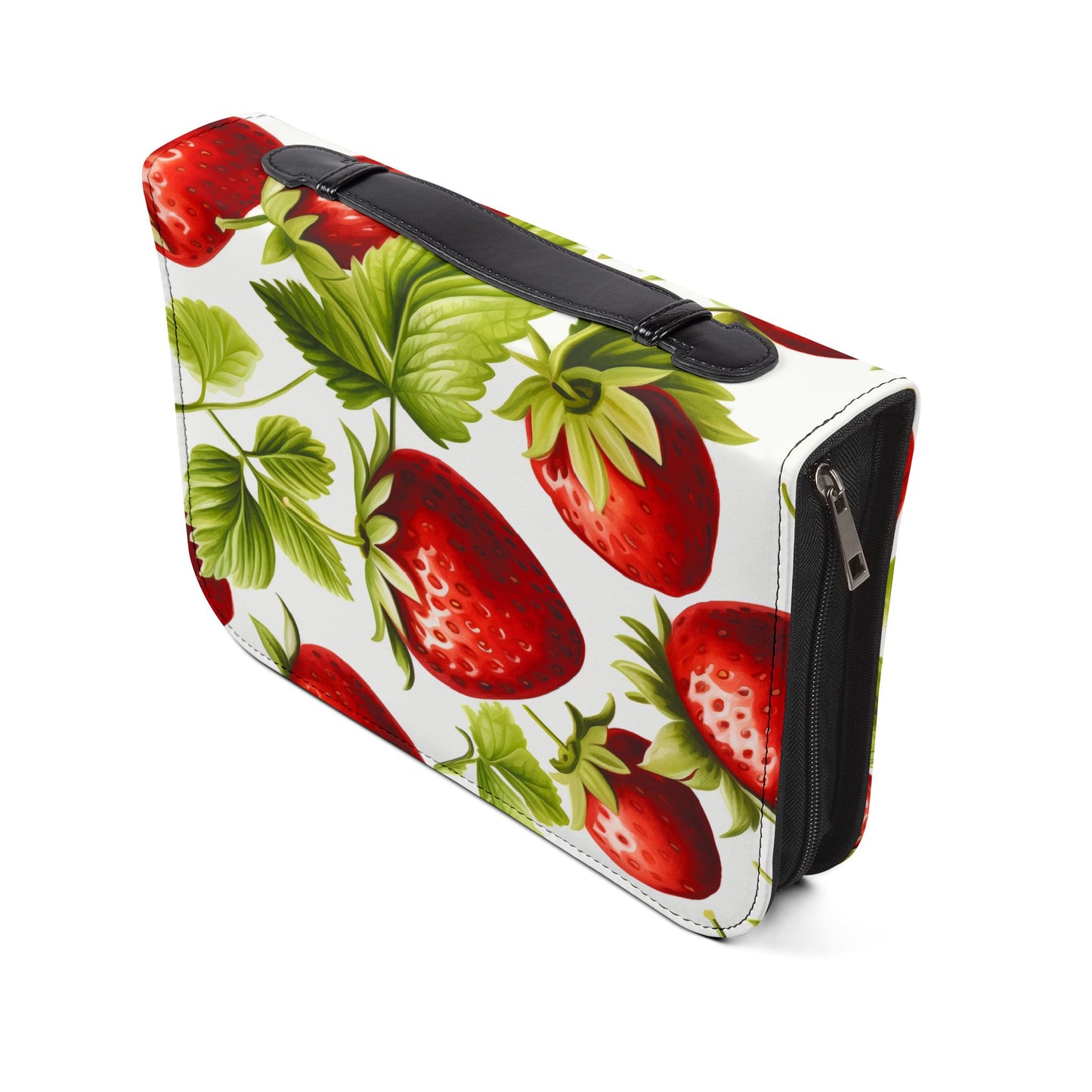 Strawberry Bible Cover, Floral Christian Accessory, Gift for Worship, Religious Journal Case, Church Essentials, Devotional Keeper