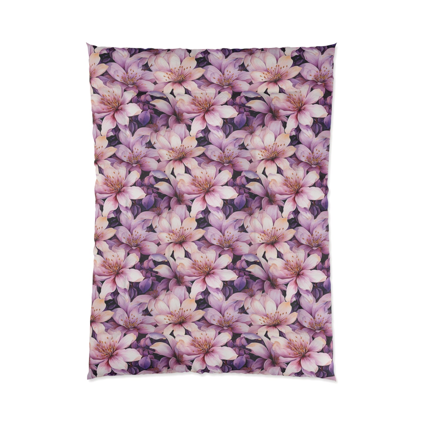 Floral Comforter - Cozy Blanket for Home Decor, Bedspread, Gift for Her, Spring Floral Bedding, Lightweight Quilt