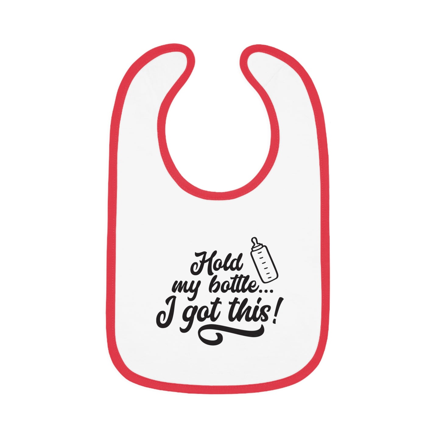 Baby Bib with Fun Quote | Cute Infants Bib | Unique Baby Shower Gift | Bib for Feeding | Baby Contrast Trim Jersey Bib | I Got This!