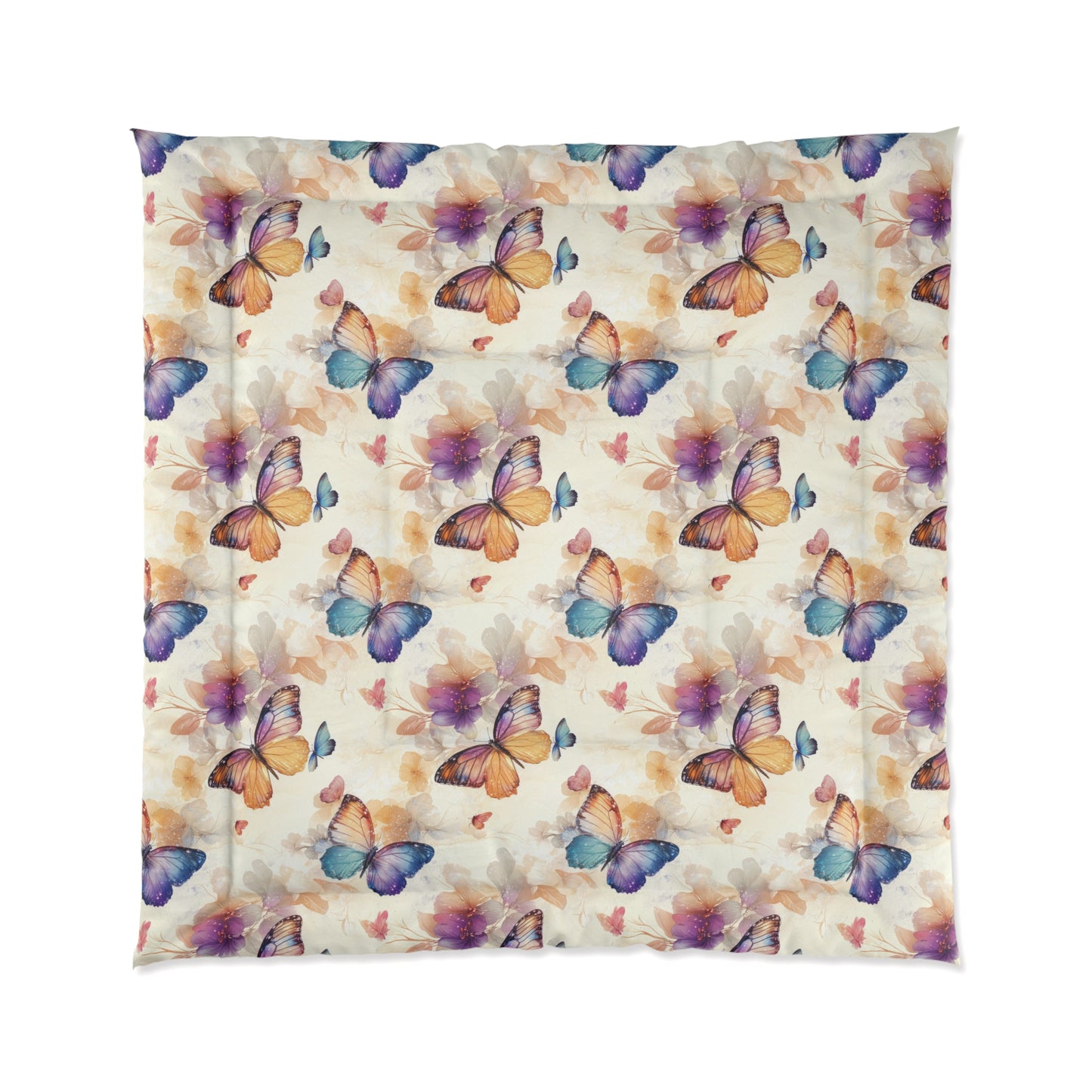 Butterfly Dreams Comforter, Cozy Home Decor, Bohemian Bedroom Accent, Gift for Nature Lovers, Spring or Summer Bedding