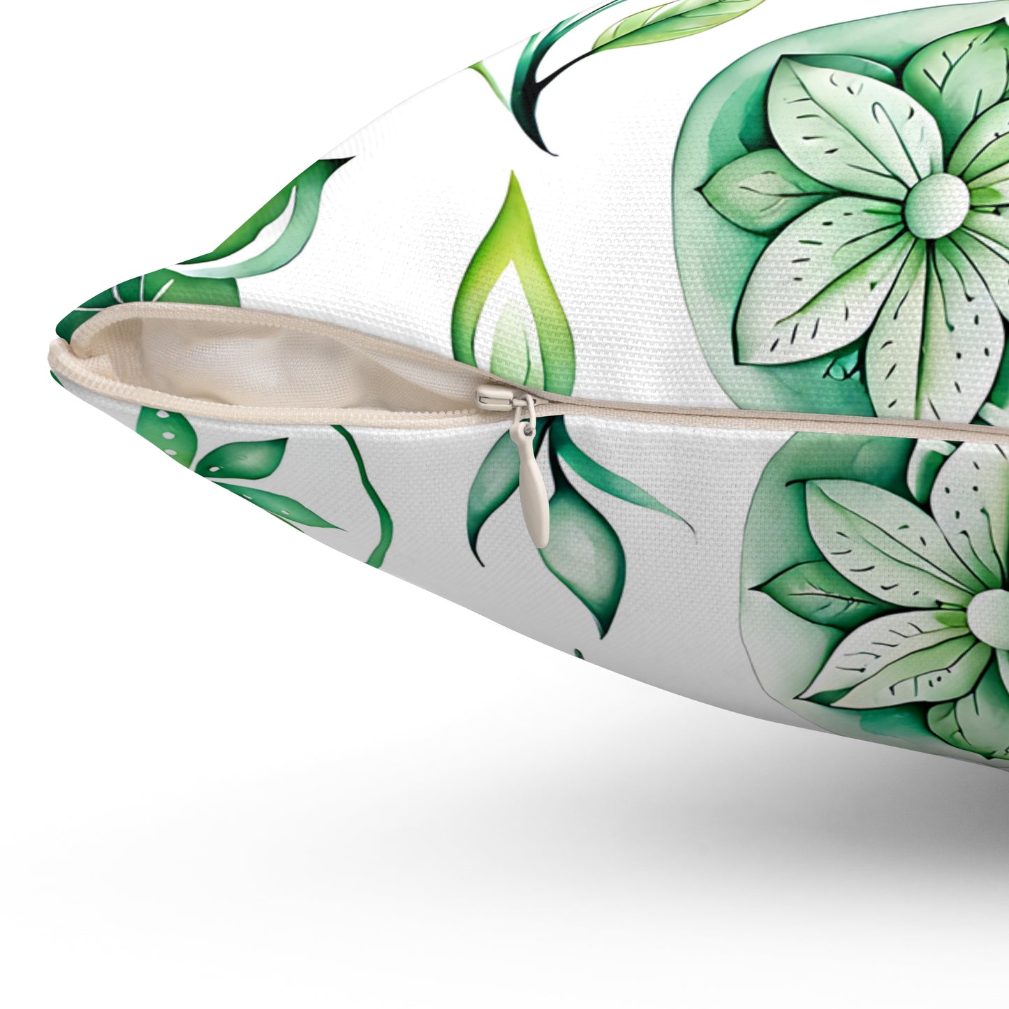 Botanical Green Mandala Pillow, Cozy Home Decor, Elegant Gift for Garden Lovers, Seasonal Refresh, Decorative Cushion