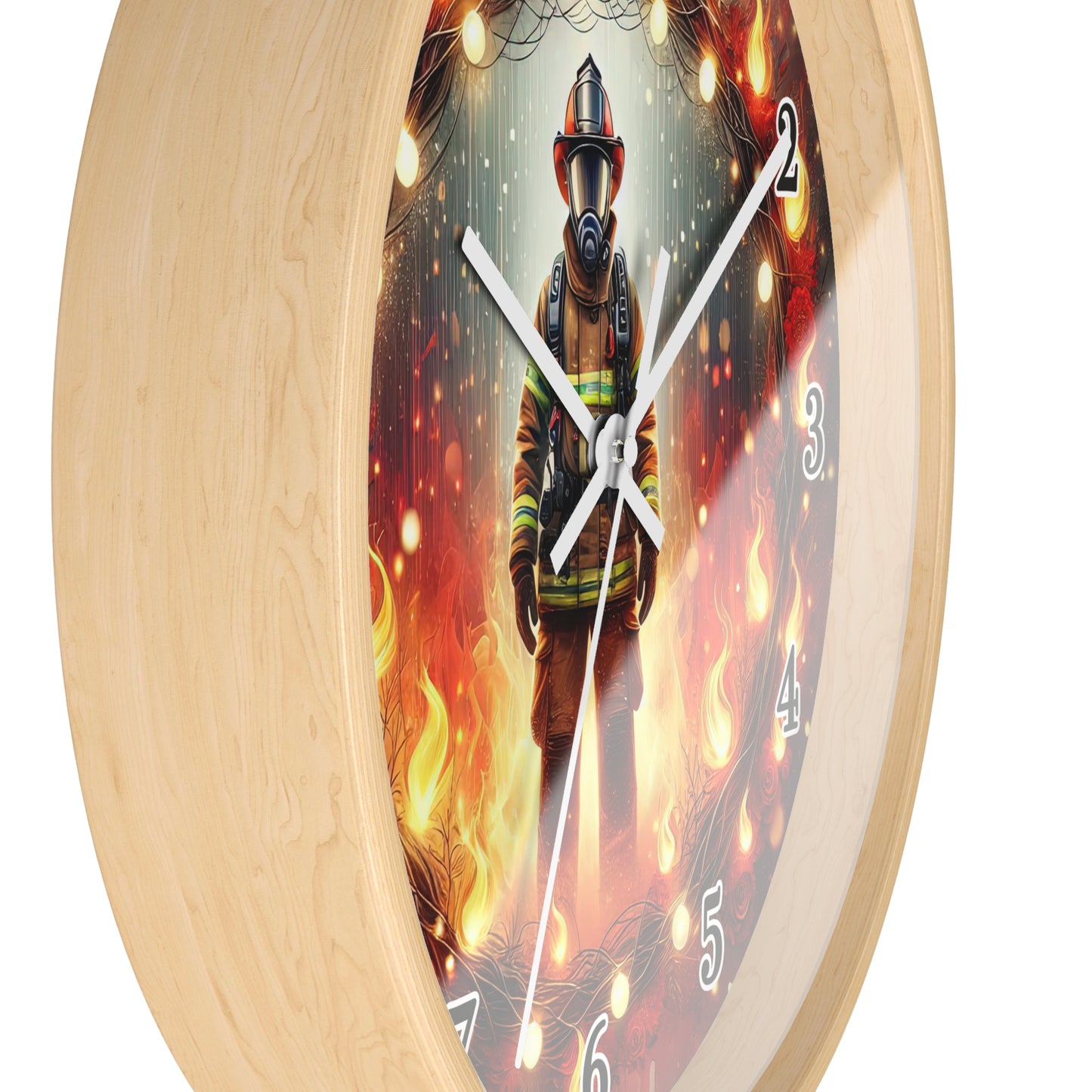 Firefighter Wall Clock - Heroic Decor for Firefighters, Unique Gift, Home Office, Firehouse Wall Art, Motivational Timepiece