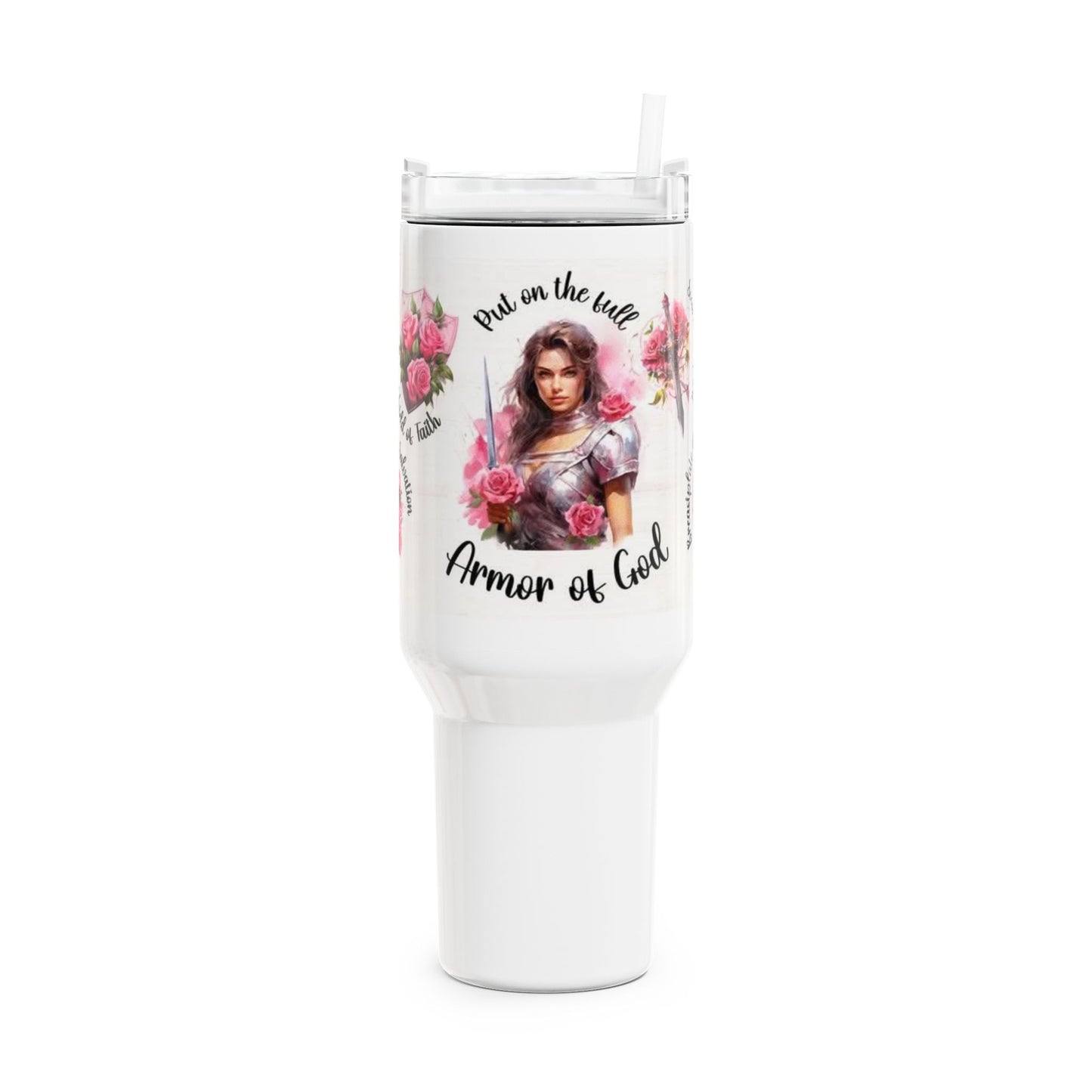 Empowered Floral Tumbler | 40oz Inspirational Drinkware | Gifts for Women | Motivational Reusable Cup | Self-Care Accessory