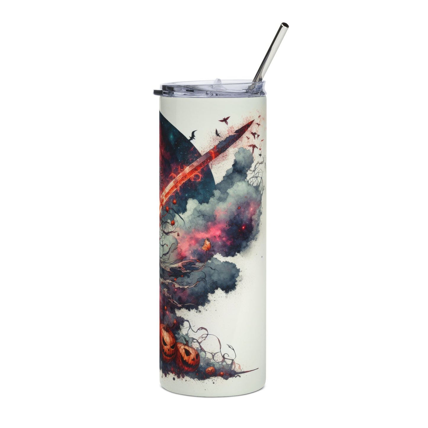 Halloween-Themed Stainless Steel Tumbler, 20oz | Spooky Drinkware, Trick-or-Treat Cup, Fall Decor, Unique Gift for Grown-ups