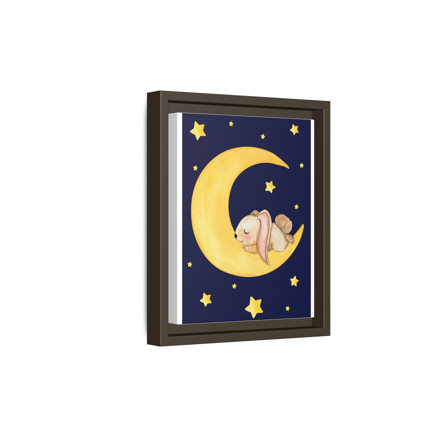 Whimsical Framed Artwork, Cute Bunny Moon Decor, Nursery Wall Art, Kid's Room Accent, Baby Shower Gift, Cozy Home Decor