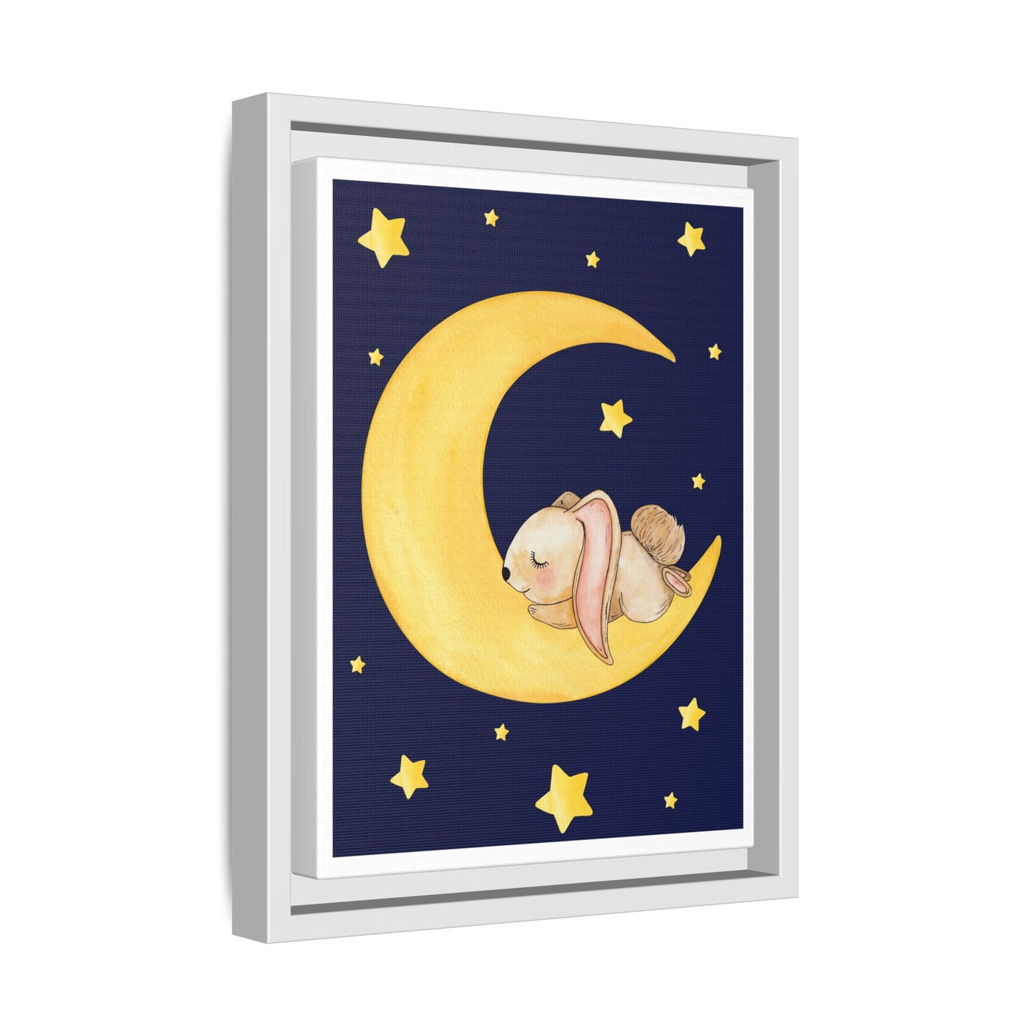 Whimsical Framed Artwork, Cute Bunny Moon Decor, Nursery Wall Art, Kid's Room Accent, Baby Shower Gift, Cozy Home Decor