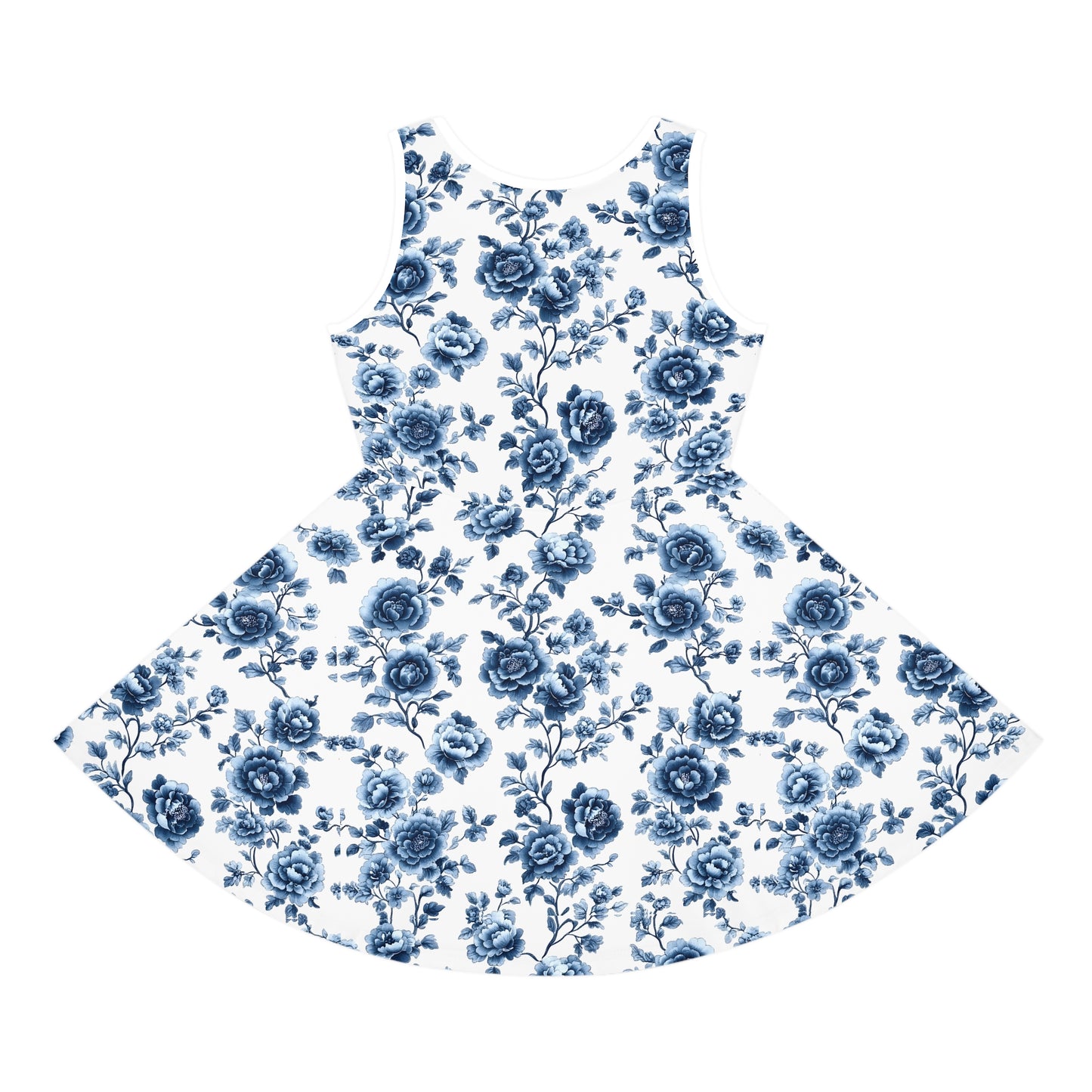 Blue Floral Print Girls' Sundress