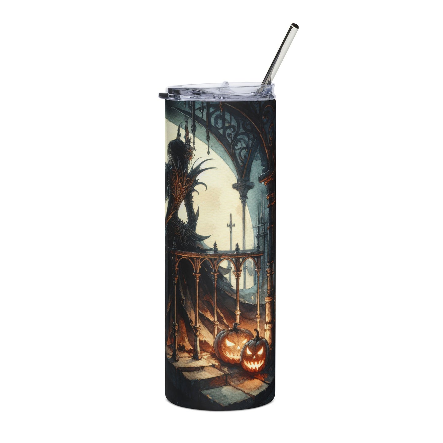 Mystical Night Stainless Steel Tumbler | 20oz Travel Mug, Fantasy Drinkware, Witchy Coffee Cup, Boho Gift, Dark Aesthetic