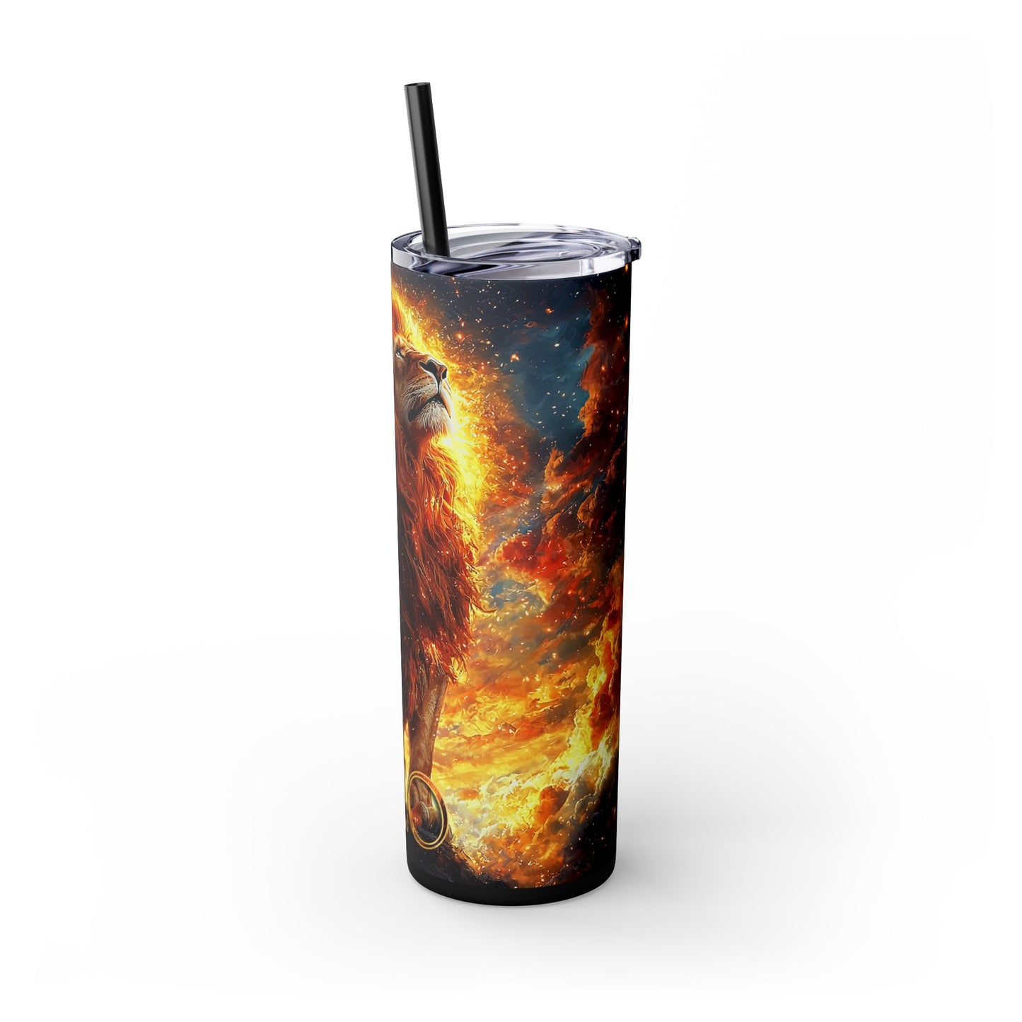Cosmic Leo Tumbler with Straw - 20oz, Zodiac Sign Tumbler, Astrology Drinkware, Birthday Gift for Leo, Birthday Party Accessories