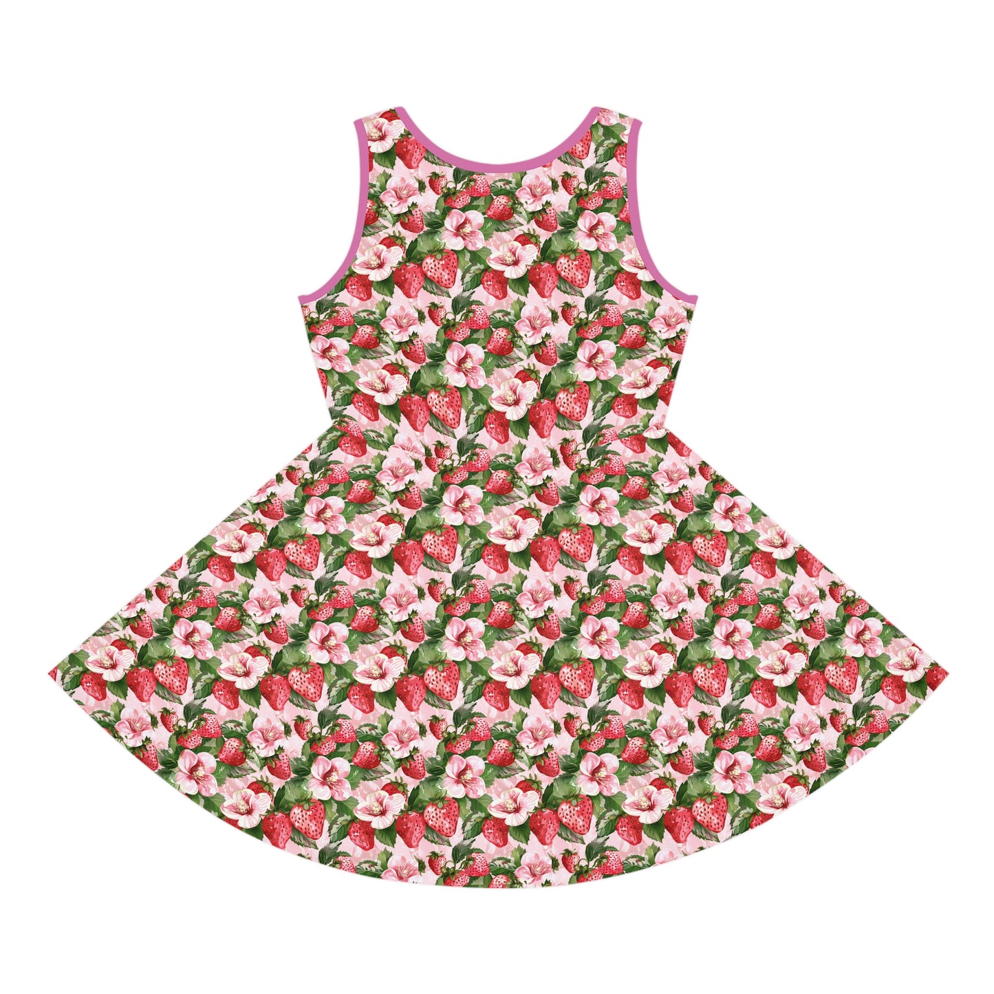Girls' Floral Sundress for Summer, Perfect for Parties, Birthdays, Everyday Wear, Flowers AOP Dress, Kids Spring Apparel