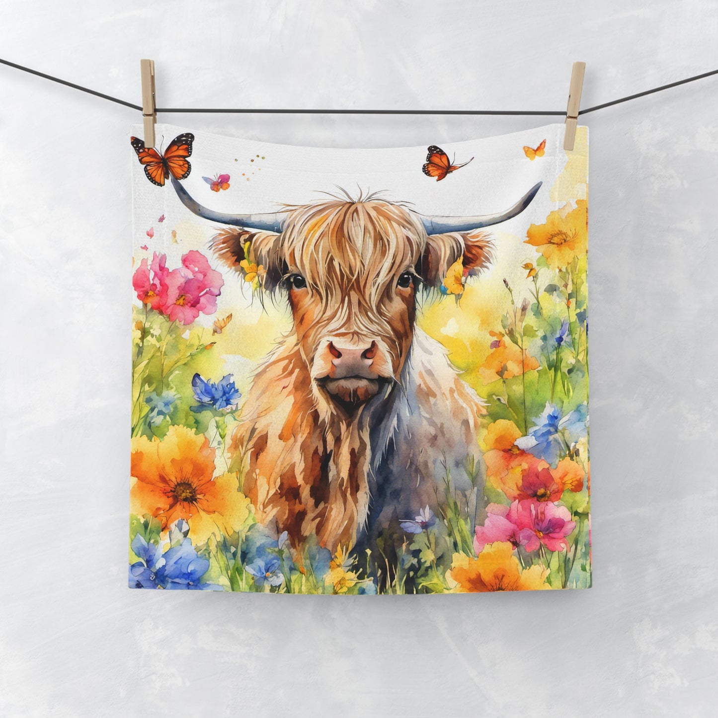 Whimsical Cow Face Towel - Delightful Farmhouse Decor, Perfect Gift for Animal Lovers, Kitchen Accessory, Unique Bathroom Towel