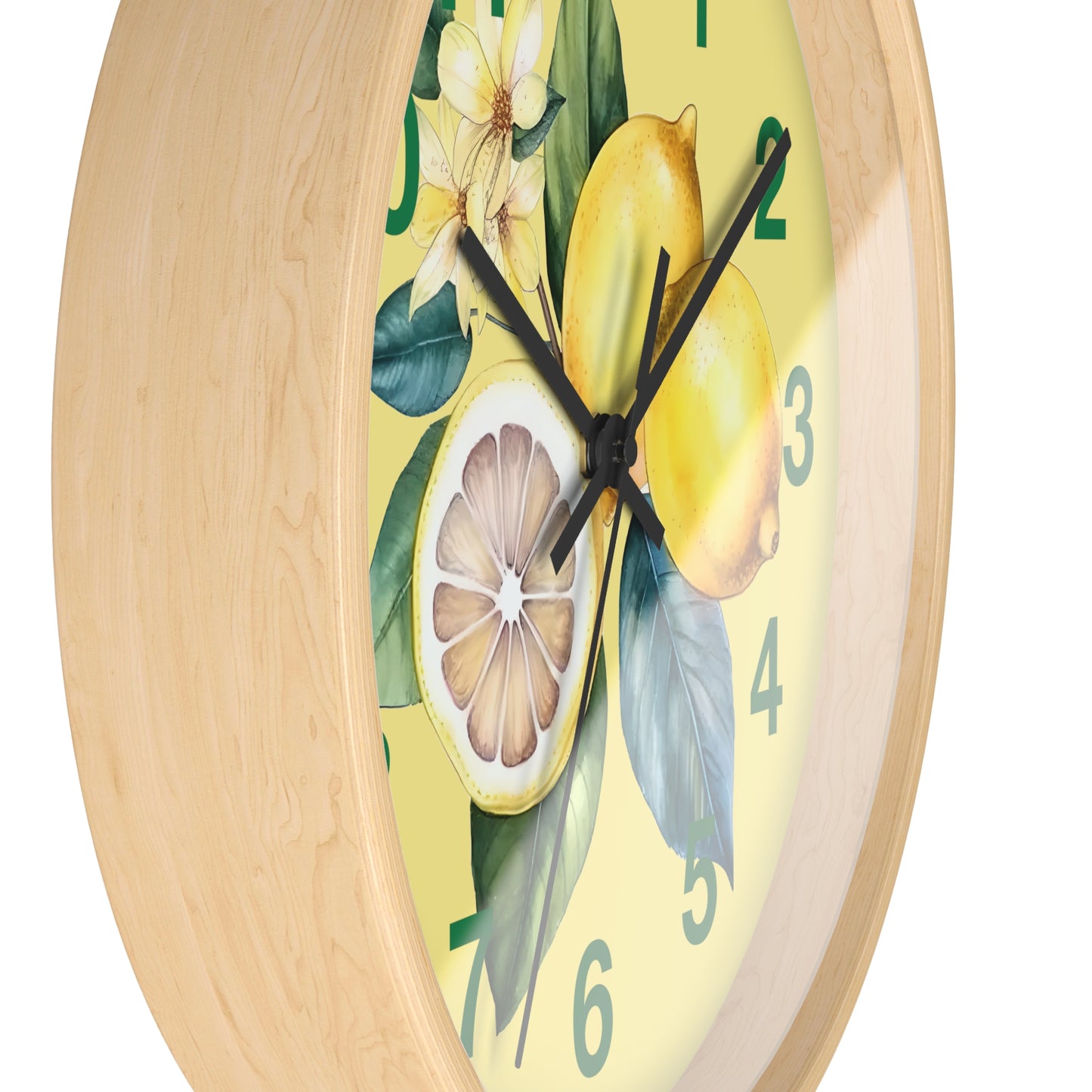 Lemon Blossom Wall Clock, Bright Kitchen Decor, Fruit-Themed Timepiece, Gift for Home, Summer Vibes, Lemon Lover's Wall Art